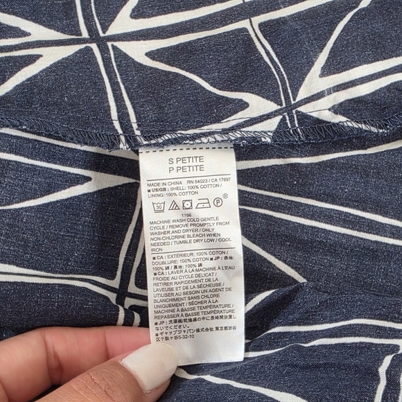 Banana Republic Factory Tie-Front Preppy Navy Midi Dress, Size Small - Picture 10 of 11